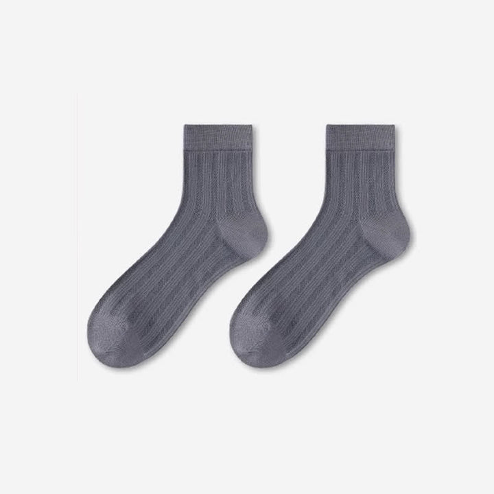 Men's Ultra-Thin Summer Mulberry Silk Summer Socks - Dark Gray - 6 Pairs - One Size (US 6.5 - US 10.5) - image 8