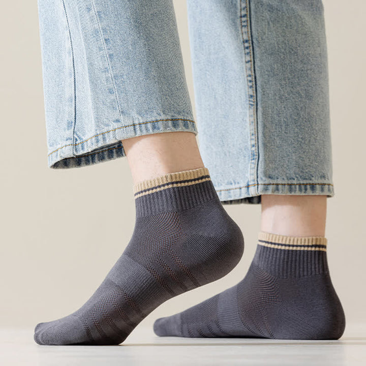 Men's Mesh Ribbed Design Thin Summer Short Socks
