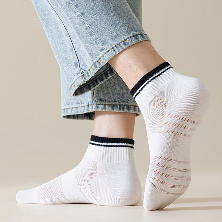 Men's Mesh Ribbed Design Thin Summer Short Socks