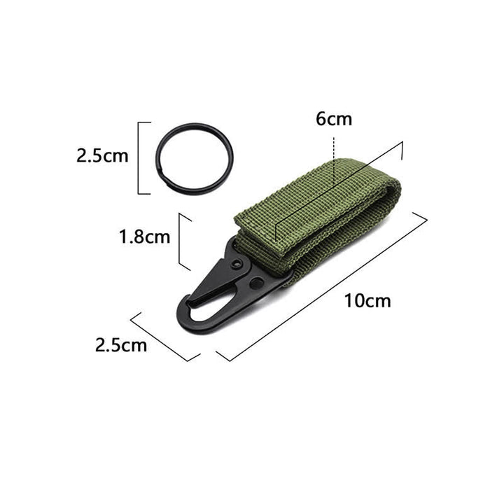 Touch Fastener Webbing Tactic Belt Loop Nylon Keychain - Army Green - image 6