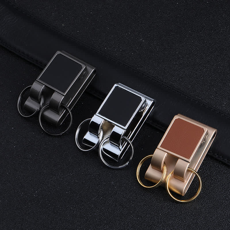 Heavy Duty Double Rings Metal Belt Loop Keychain - image 1