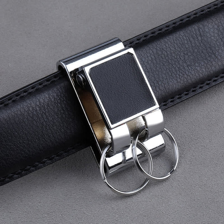 Heavy Duty Double Rings Metal Belt Loop Keychain - Silver - image 5