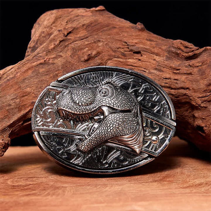 Men's DIY Dinosaur Hidden Folding Knife Leather Belt - Dinosaur - Without Belt - Not Included Belt - image 0