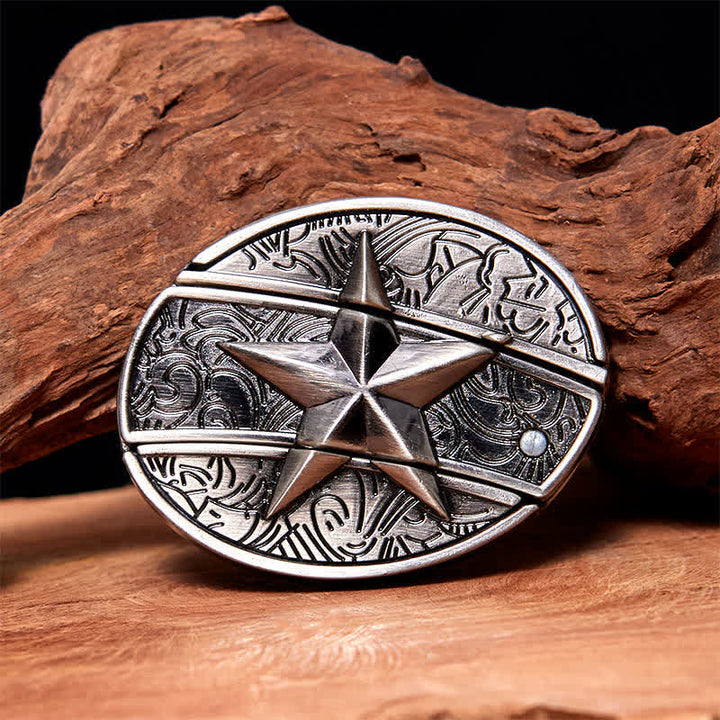Men's DIY Pentagram Hidden Folding Knife Leather Belt - Pentagram - Without Belt - Not Included Belt - image 0