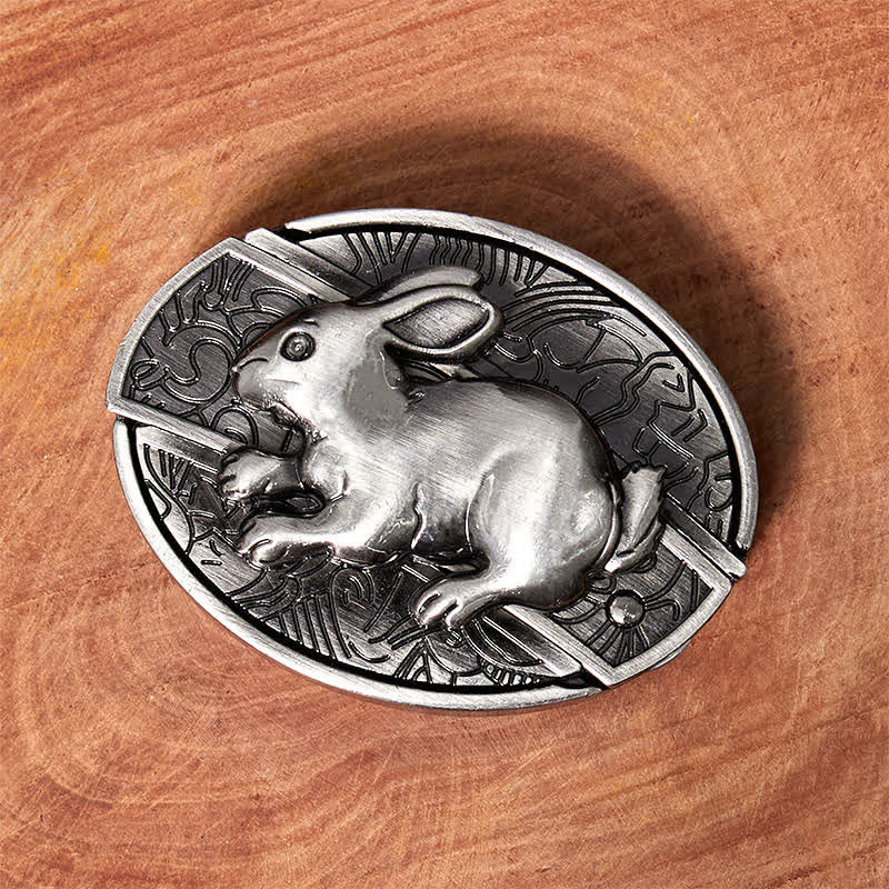 Men's DIY Rabbit Hidden Folding Knife Leather Belt