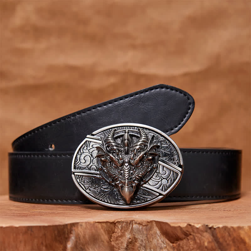 Men's DIY Sharp Dragon Hidden Folding Knife Leather Belt - Sharp Dragon - Black PU Belt - 42 - image 3