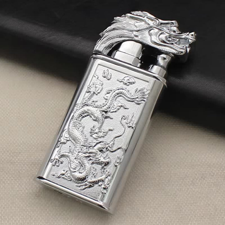 Relief Dragon Magic Dual Flame Refillable Butane Lighter - Silver - image 4