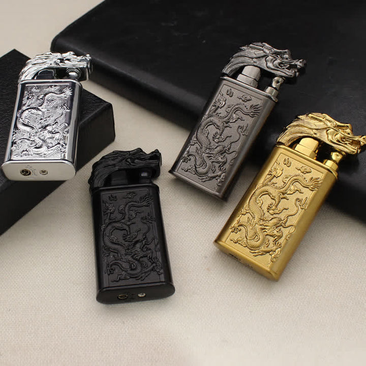 Relief Dragon Magic Dual Flame Refillable Butane Lighter