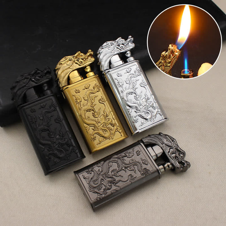 Relief Dragon Magic Dual Flame Refillable Butane Lighter