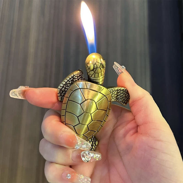 Novelty Mini Cute Turtle Refillable Kerosene Lighter - Bronze - image 0