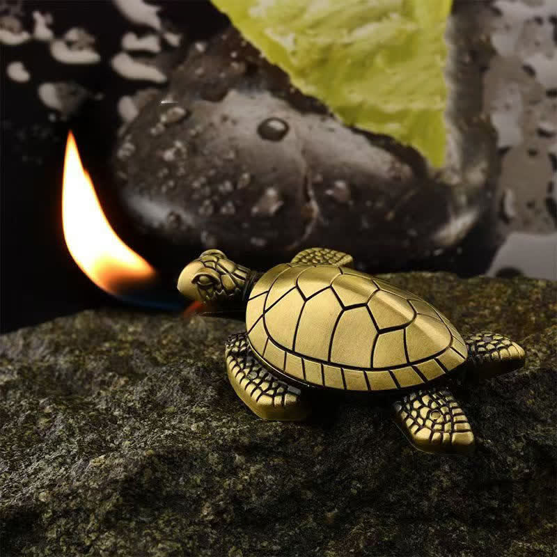 Novelty Mini Cute Turtle Refillable Kerosene Lighter - image 1