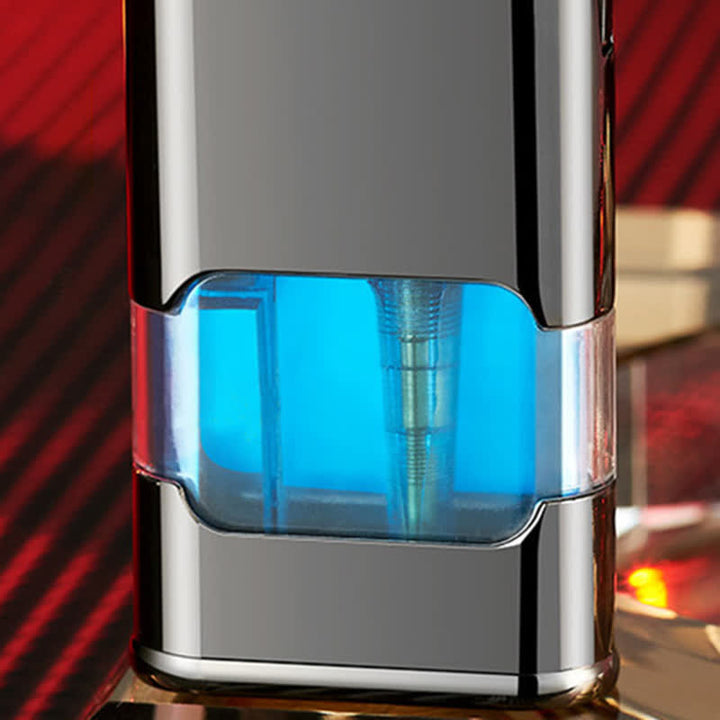 Crocodile Design Refillable Double Flame Butane Lighter With Clock