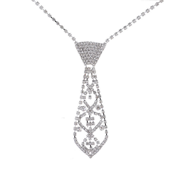 Crystal Rhinestone Party Jewelry Creative Necktie Necklace