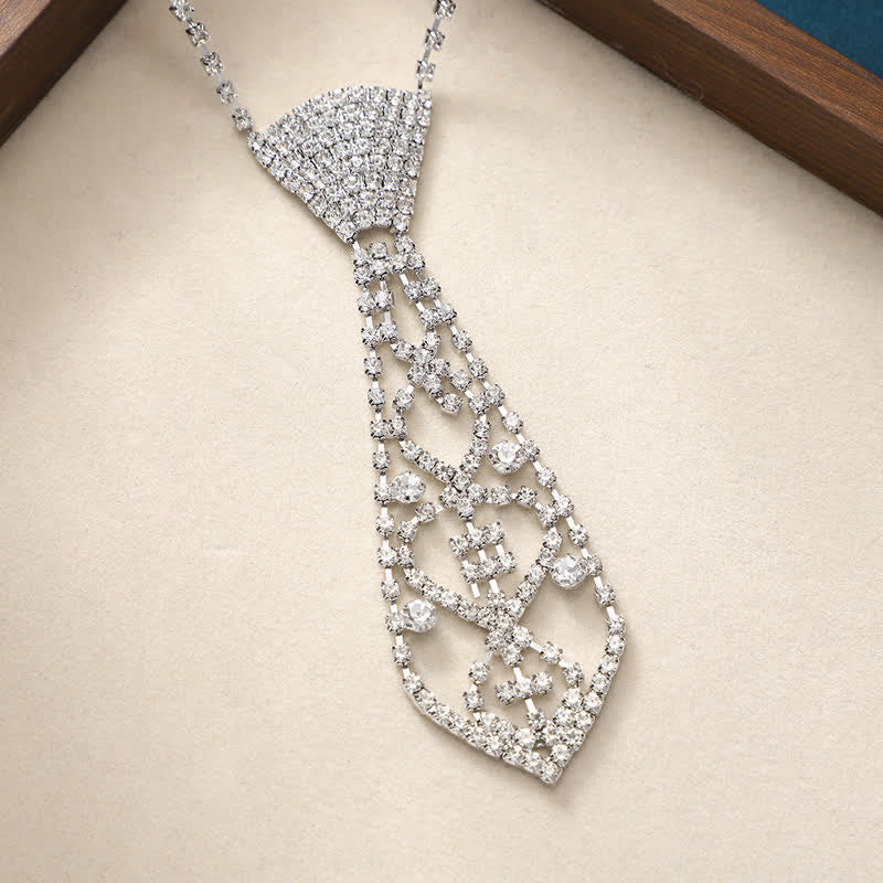 Crystal Rhinestone Party Jewelry Creative Necktie Necklace - image 3