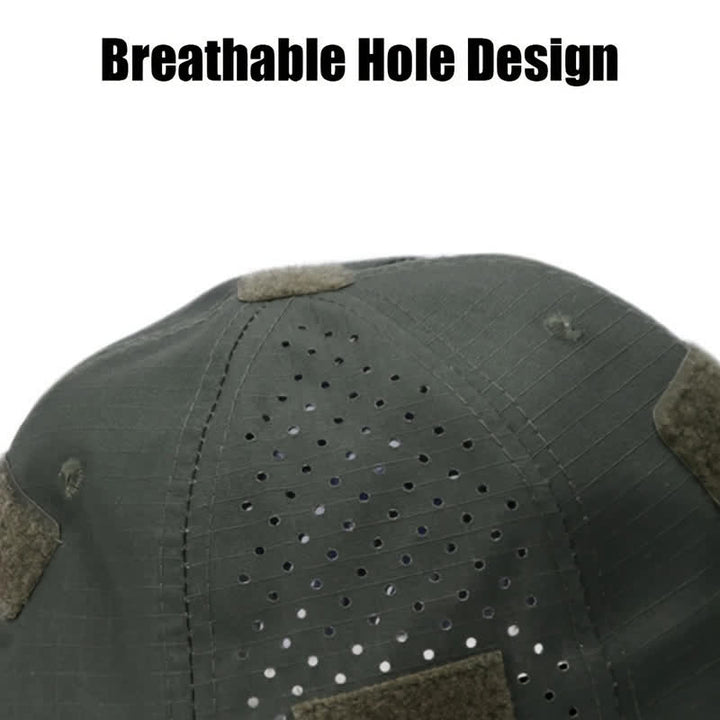 Velcro Glasses Hole Breathable Camouflage Baseball Cap