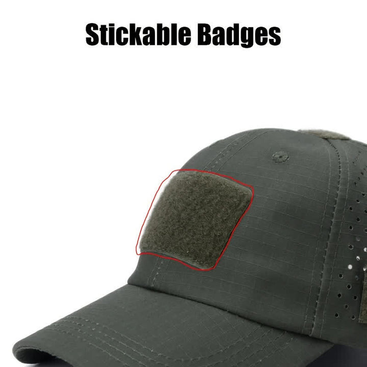 Velcro Glasses Hole Breathable Camouflage Baseball Cap