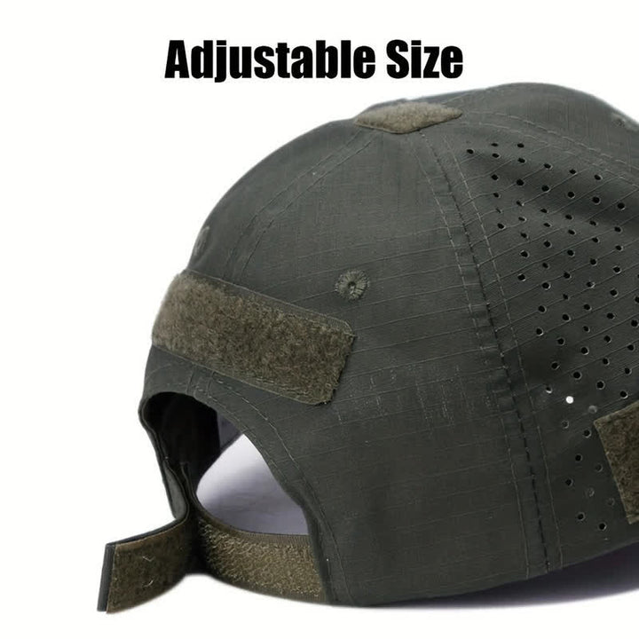 Velcro Glasses Hole Breathable Camouflage Baseball Cap