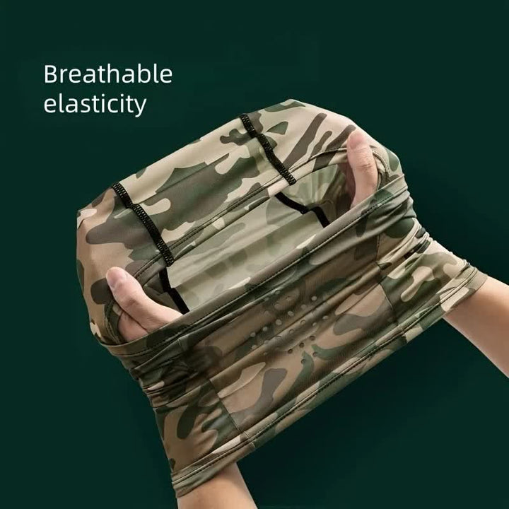 2Pcs Men's Head Cover Face Mask Camouflage Tactical Bucket Hat