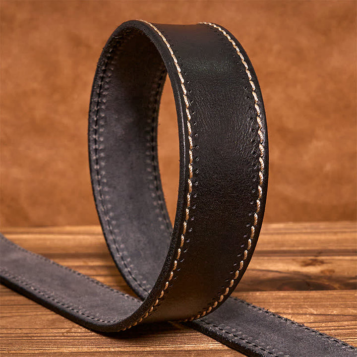 Men's Luxury Stitched Cowhide Leather Belt - image 9