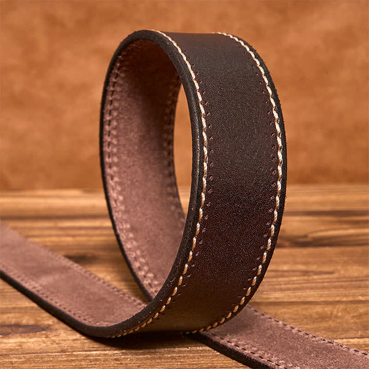 Men's Luxury Stitched Cowhide Leather Belt