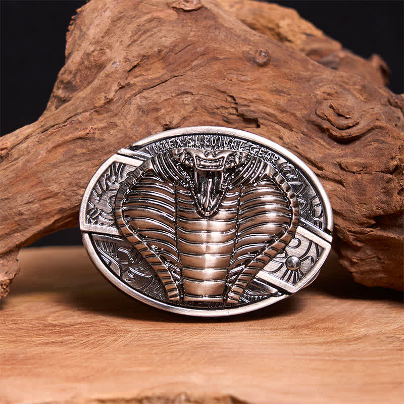 Men's DIY Venomous Cobra Hidden Folding Knife Leather Belt - Cobra - Without Belt - Not Included Belt - image 0
