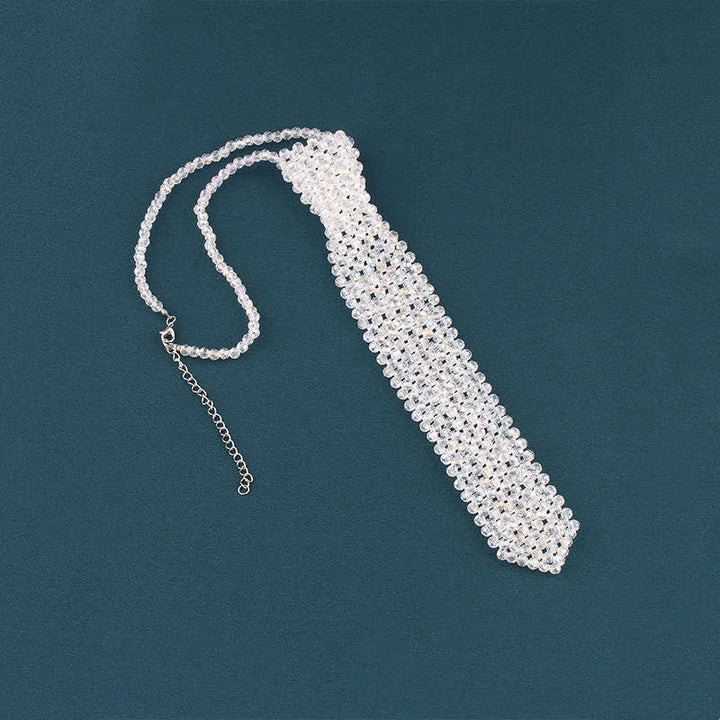 Handmade Artificial Crystal Creative Necktie Necklace