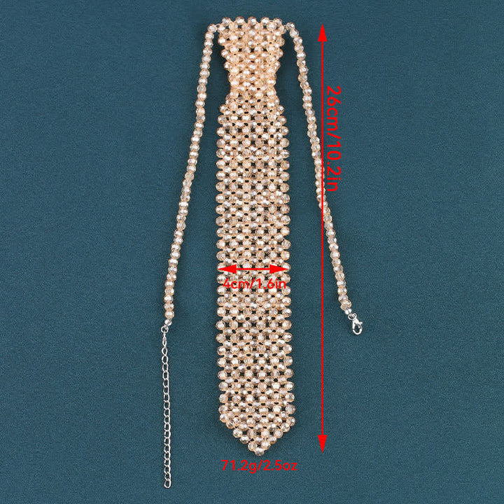 Handmade Artificial Crystal Creative Necktie Necklace - image 4