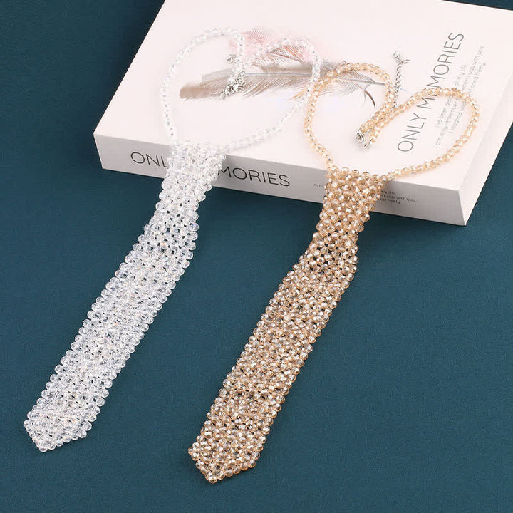 Handmade Artificial Crystal Creative Necktie Necklace