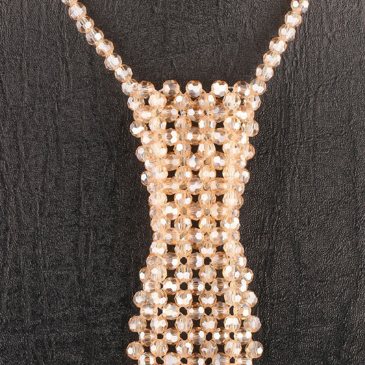 Handmade Artificial Crystal Creative Necktie Necklace - image 2