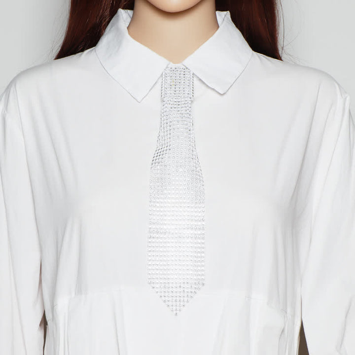 Ultra-Shiny Rhinstones Creative Necktie Necklace - image 7