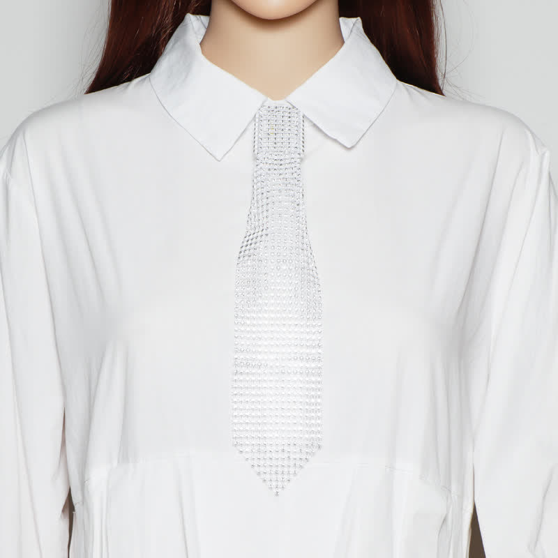 Ultra-Shiny Rhinstones Creative Necktie Necklace