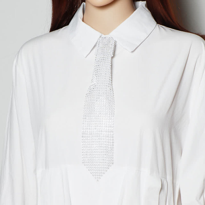 Ultra-Shiny Rhinstones Creative Necktie Necklace