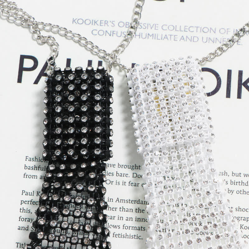 Ultra-Shiny Rhinstones Creative Necktie Necklace