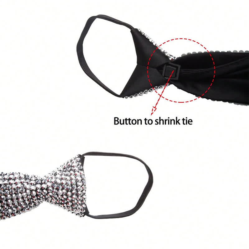 Sparkling Rhinestone Diamond-Style Creative Necktie