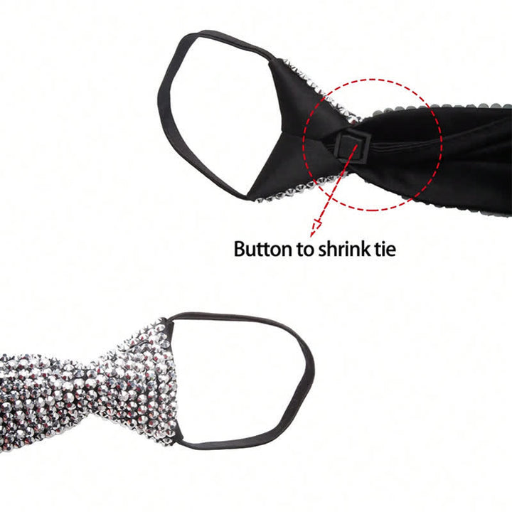 Sparkling Rhinestone Diamond-Style Creative Necktie
