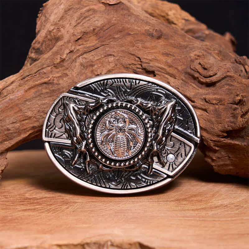 Men's DIY Rotating Spider Hidden Folding Knife Leather Belt - Rotating Spider - Without Belt - Not Included Belt - image 0