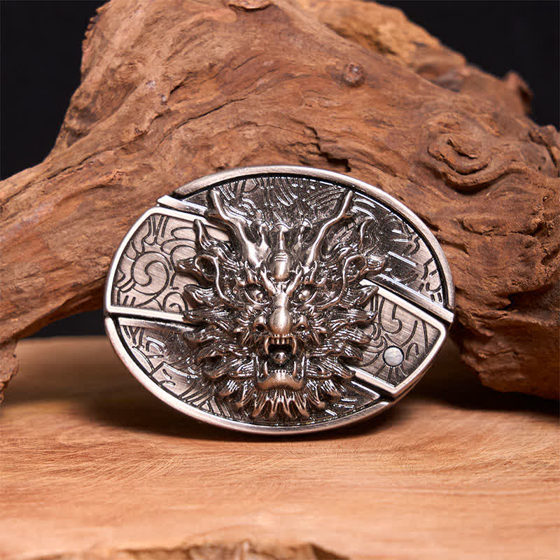Men's DIY Brave Dragon Hidden Folding Knife Leather Belt - Dragon - Without Belt - Not Included Belt - image 0