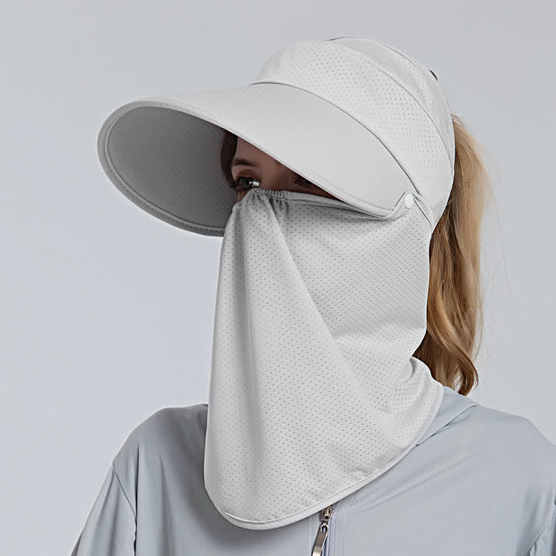 2pcs Women's Ponytail Mesh Sun Visor Cap with Removable Flap - image 1