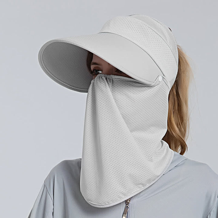 2pcs Women's Ponytail Mesh Sun Visor Cap with Removable Flap - image 1