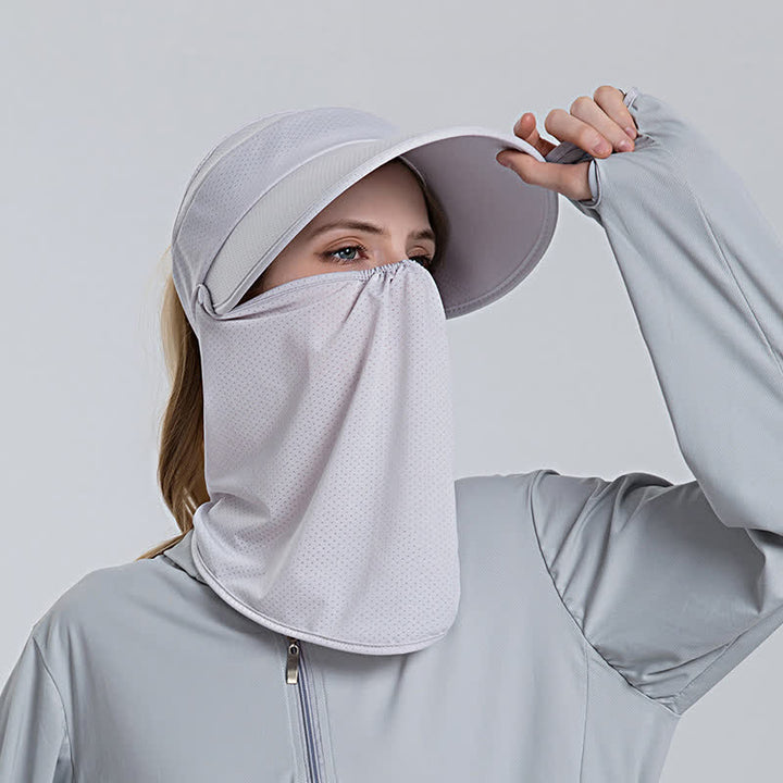 2pcs Women's Ponytail Mesh Sun Visor Cap with Removable Flap