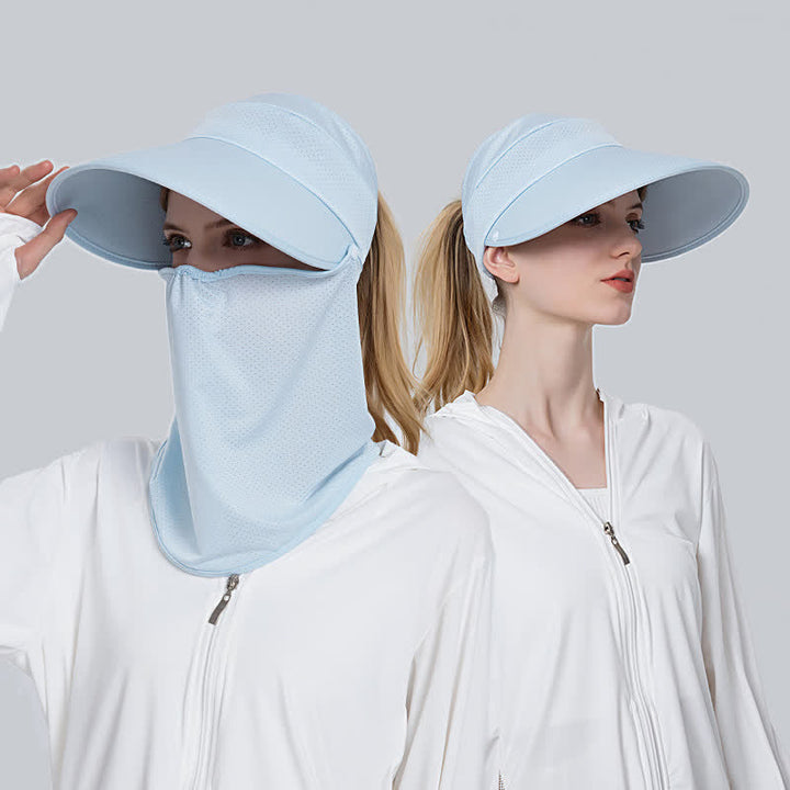 2pcs Women's Ponytail Mesh Sun Visor Cap with Removable Flap - image 3