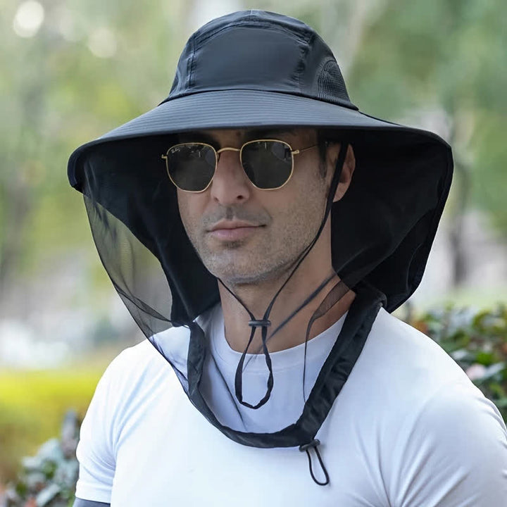 Unisex Anti Mosquito Insect Bucket Hat With Veil Mesh Protection