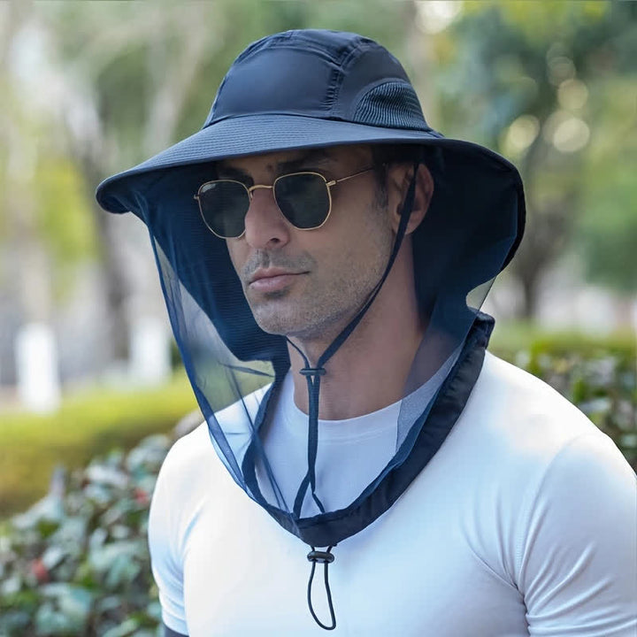 Unisex Anti Mosquito Insect Bucket Hat With Veil Mesh Protection