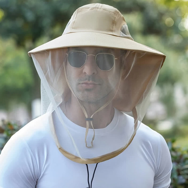 Unisex Anti Mosquito Insect Bucket Hat With Veil Mesh Protection