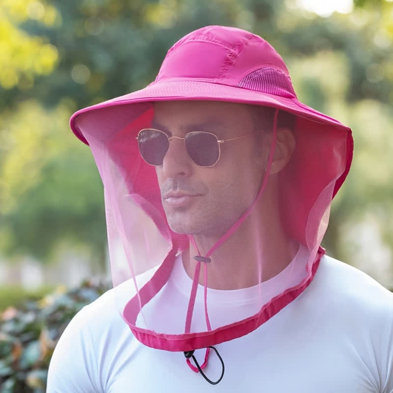 Unisex Anti Mosquito Insect Bucket Hat With Veil Mesh Protection
