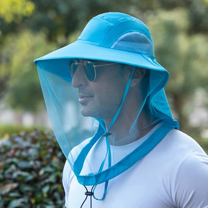 Unisex Anti Mosquito Insect Bucket Hat With Veil Mesh Protection