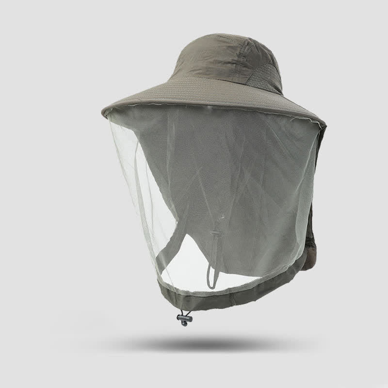 Unisex Anti Mosquito Insect Bucket Hat With Veil Mesh Protection - Army Green - Adjustable (21 5/8"-23 5/8") - image 8