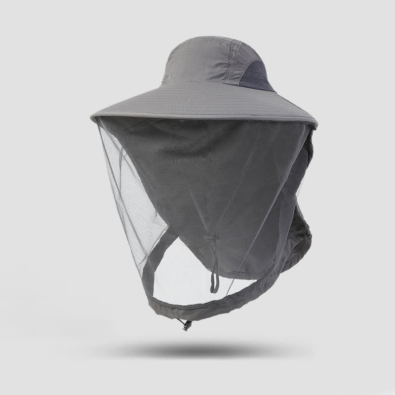 Unisex Anti Mosquito Insect Bucket Hat With Veil Mesh Protection - Dark Gray - Adjustable (21 5/8"-23 5/8") - image 12