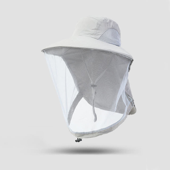 Unisex Anti Mosquito Insect Bucket Hat With Veil Mesh Protection - Light Gray - Adjustable (21 5/8"-23 5/8") - image 18