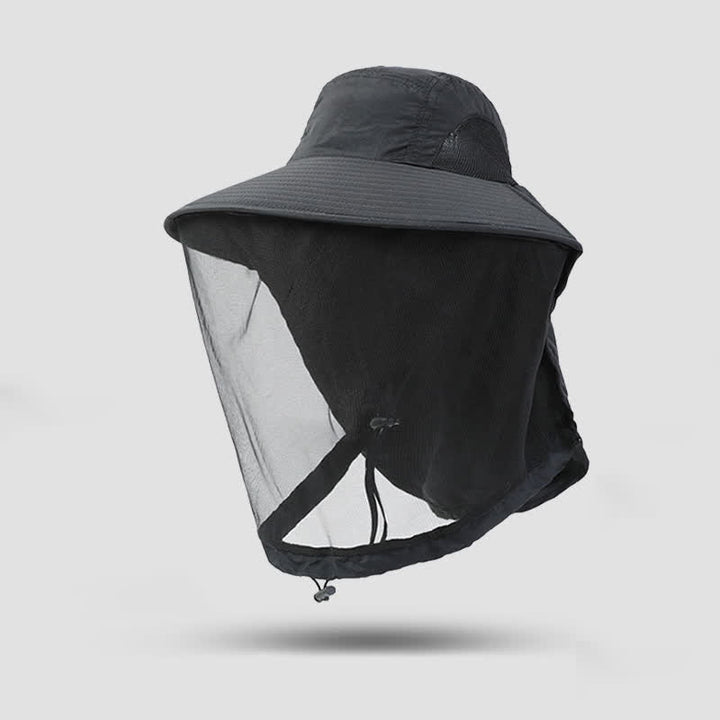 Unisex Anti Mosquito Insect Bucket Hat With Veil Mesh Protection - Black - Adjustable (21 5/8"-23 5/8") - image 1